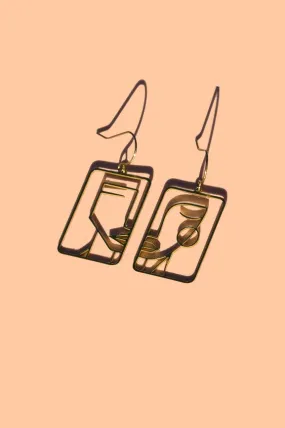 Two Faced Earrings - Brass