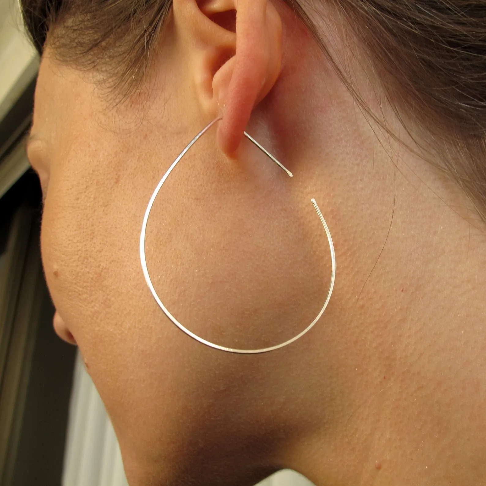 Ultra Thin Hoop Earrings - Lightweight Teardrop Earrings