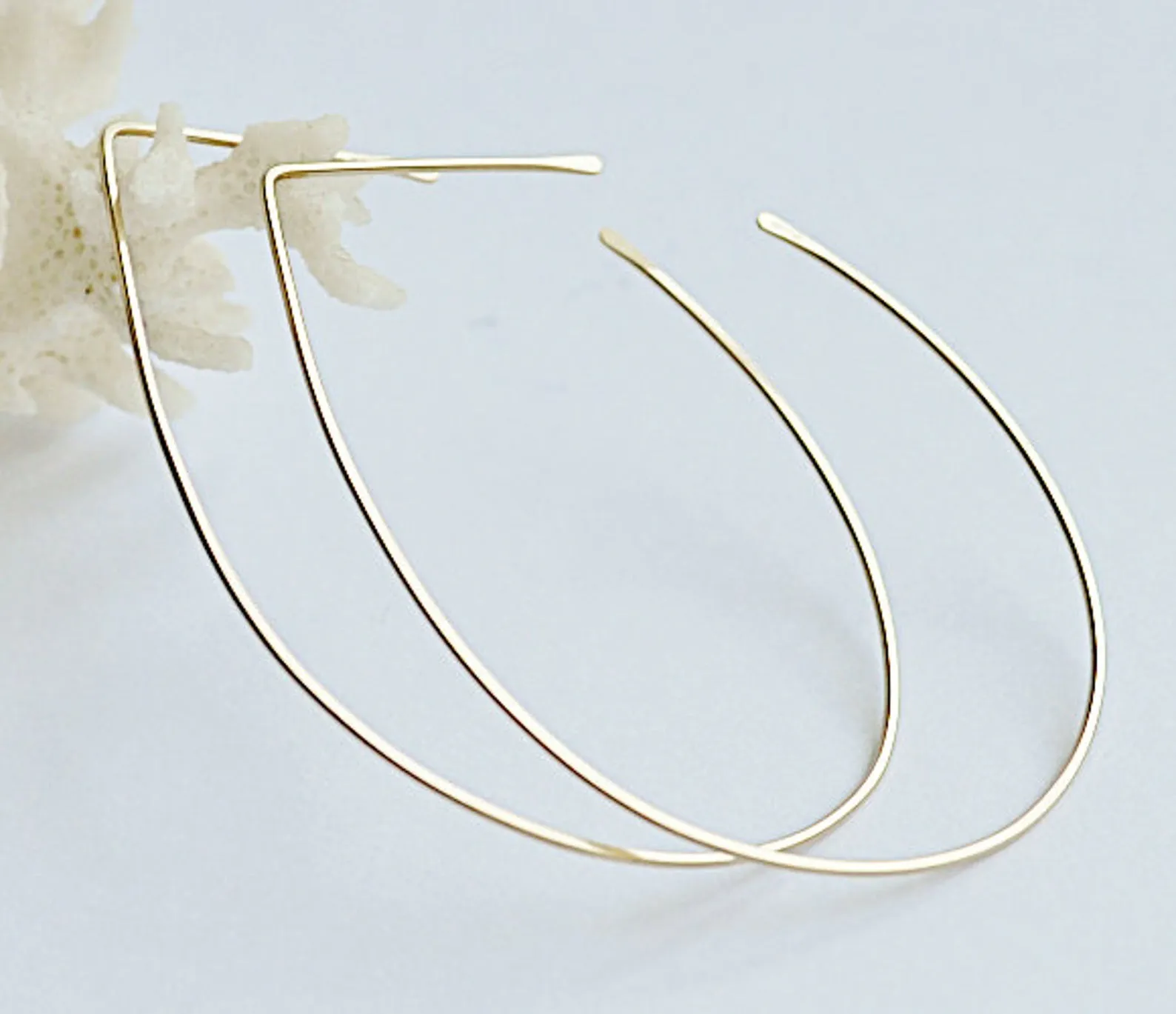 Ultra Thin Hoop Earrings - Lightweight Teardrop Earrings