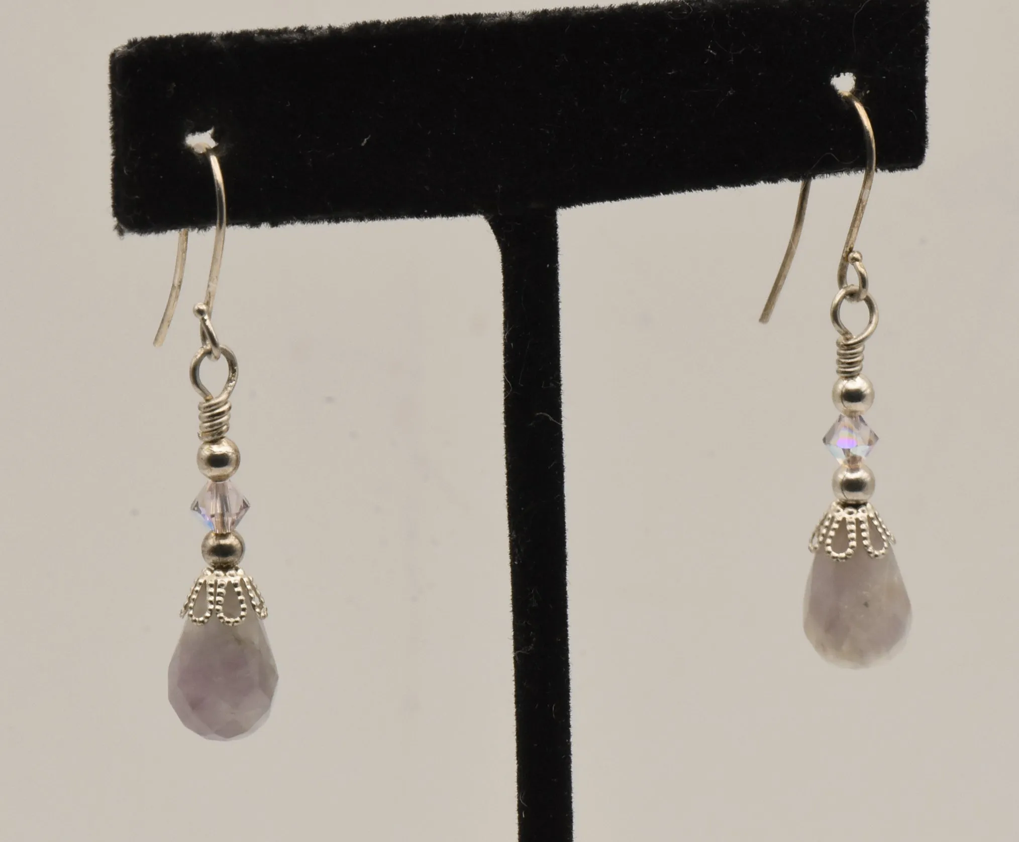 Vintage Faceted Amethyst Dangle Earrings