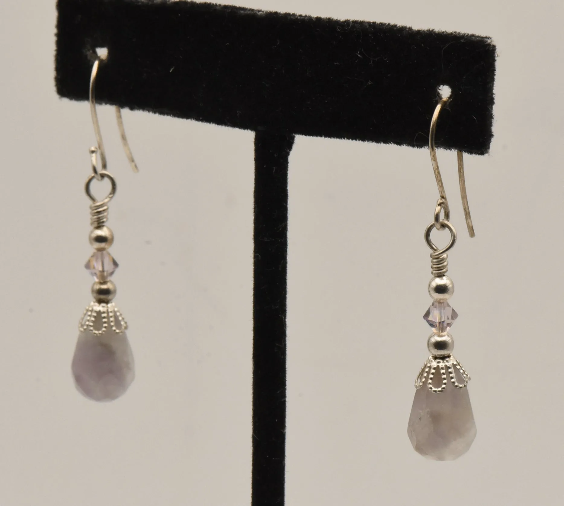 Vintage Faceted Amethyst Dangle Earrings