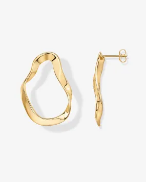 Wavy Statement Drop Hoop