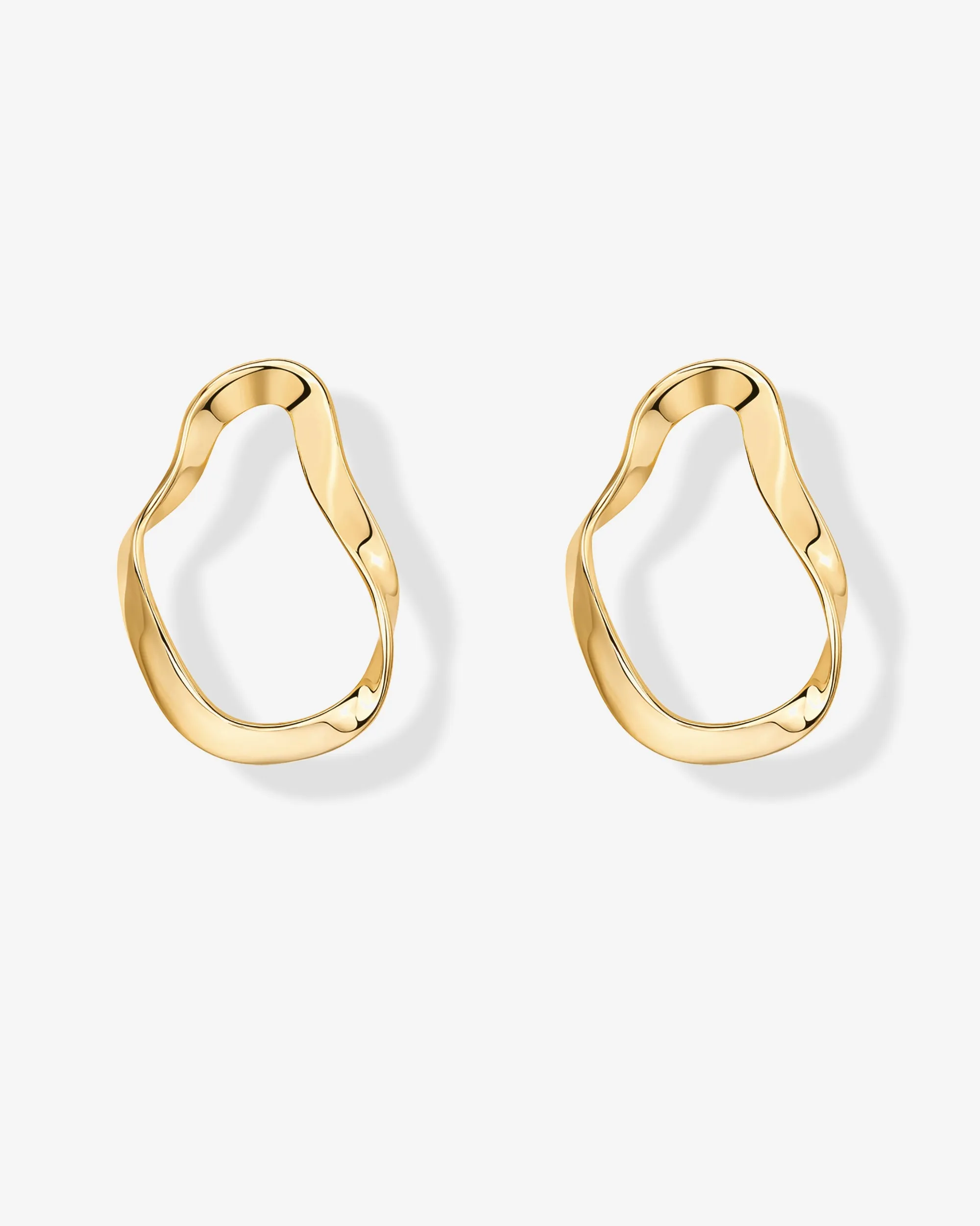 Wavy Statement Drop Hoop