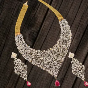 White Diamond Cz Choker Set By Asp Fashion Jewellery