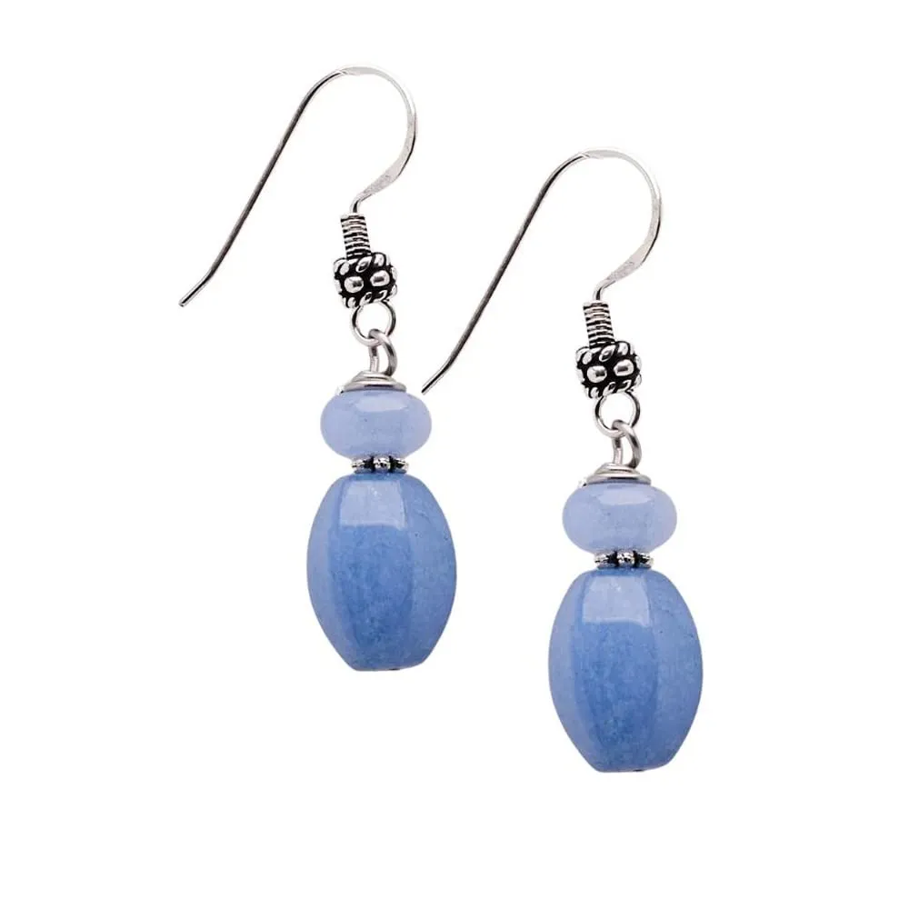 Women's Handmade Natural Gemstone Sterling Silver Dangle Drop Earrings