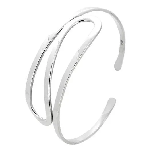 Women's Silver Bracelet | Classic 925 Sterling Silver Bangle Bracelet Cuff