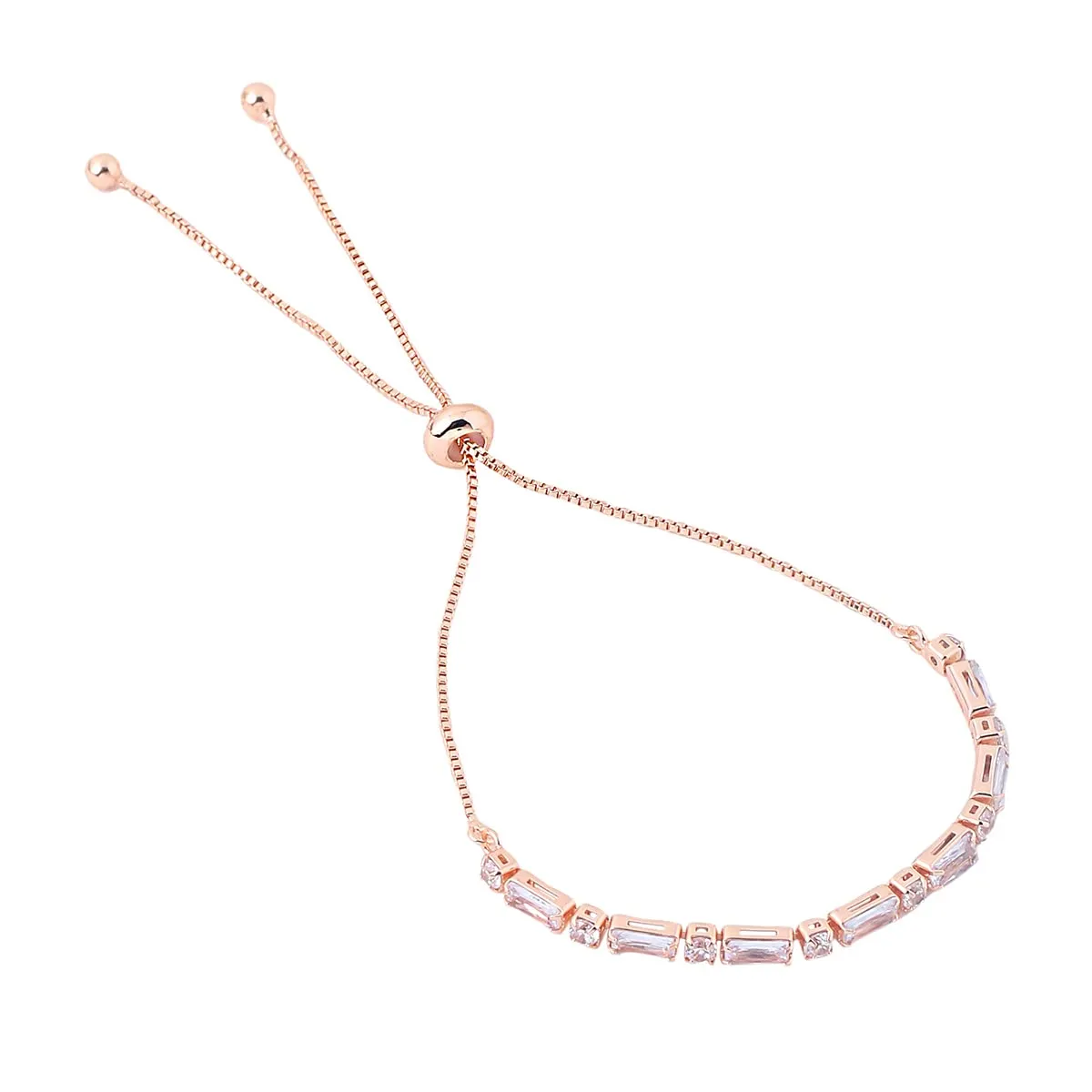 Yellow Chimes Women Crystal Bracelets | Rose Gold Plated Bracelets For Women | Rose Gold CZ Crystals Bracelet For Woman | Birthday Gift for Girls & Women Anniversary Gift for Wife